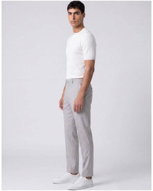 Harry Brown Giacomo Slim Fit Cotton Linen Suit Trousers - Grey