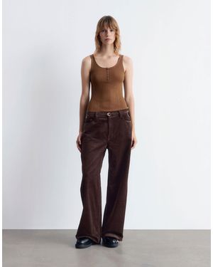 & Other Stories Cord Wide Leg Pants With 5-pocket Detail - Brown