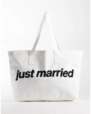 Six Stories 'just married' baumwollmix-shopper - Weiß