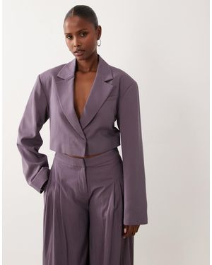 ASOS Tailored Drape Tie Waist Blazer Co-Ord - Purple