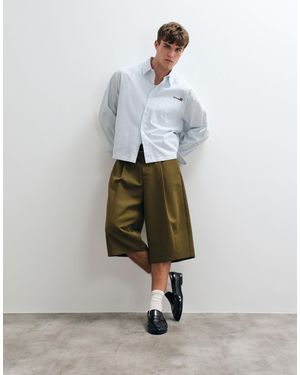 ASOS Short à coupe barrel ajustée en olive - Blanc