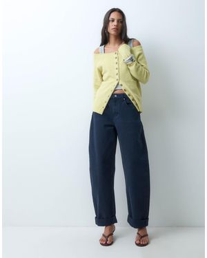 ASOS Roll Up Hem Slouch Jeans - Blue