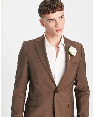 Shelby and Sons – merrion – schmal geschnittener, einreihiger blazer - Braun