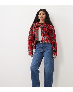 JDY Petite Barreljeans Met Hoge Taille - Rood