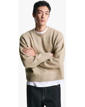 Bershka Cropped Jumper - Natural