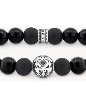 Thomas Sabo Bracciale Con Perline Nere - Nero
