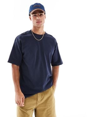Brave Soul High Neck Oversized T-shirt - Blue