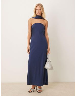 Abercrombie & Fitch – drapiertes neckholder-maxikleid - Blau