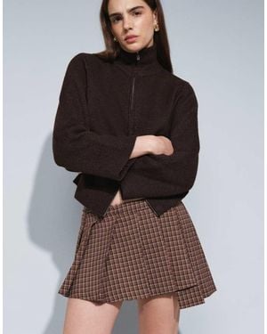Monki Exclusive Asymmetrische Geplooide Minirok - Zwart