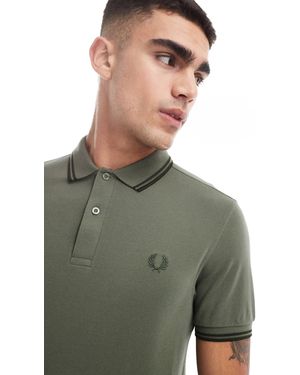 Fred Perry – es polohemd mit doppelten kontraststreifen - Grün