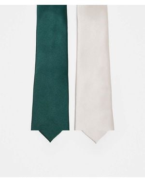 ASOS 2 Pack Tie - White