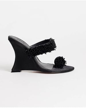 TOPSHOP Nico Wedge Heel Mule Sandals With Embellishments - Black