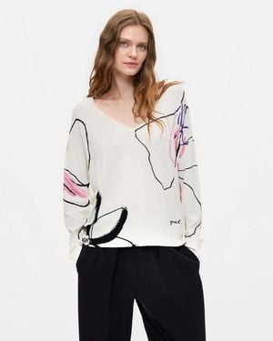 Desigual Thin Printed Jumper - White