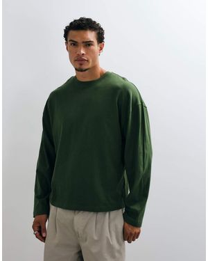 Collusion Oversized Heavyweight Long Sleeve Skate T-shirt - Green