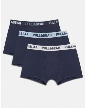 Pull&Bear – 3er-pack boxershorts - Blau