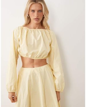 ASOS Techy Blouse Met Volumineuze Ballonmouwen - Naturel