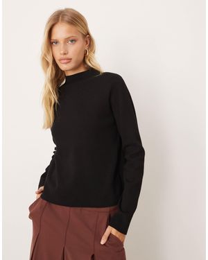 Mango High Neck Sweater - Black