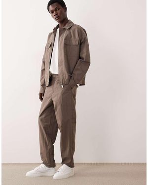 ASOS COLLECTIVE Ac-b-252 Carrot Fit Cotton Nylon Blend Chinos - Natural