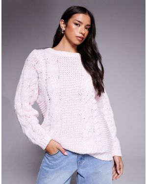 Princess Polly Ellison Oversized Cable Knit Jumper - Grey