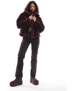 Pull&Bear Cappotto Squadrato Bordeaux - Rosso