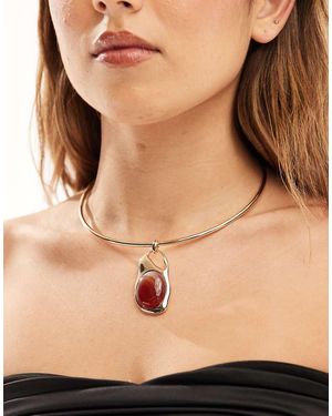 ASOS Torque Choker Met Halfedelsteen - Naturel