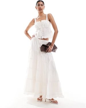 Forever New Ever New Tiered Maxi Skirt - White