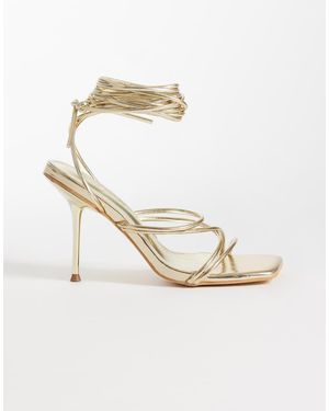 Public Desire Whimsy Strappy Heeled Sandals - Metallic