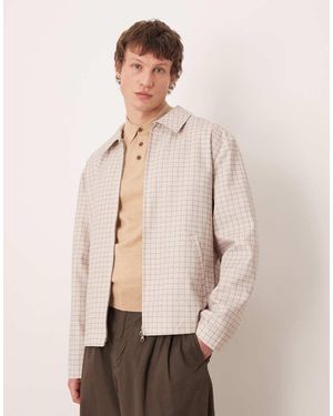 ASOS Checked Cotton Jacket - Natural