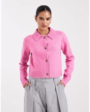 Threadbare Cardigan With Collar Detail - Pink