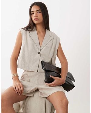 Y.A.S Elegant Kort Gilet Van Linnenmix - Meerkleurig