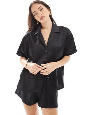 ASOS Satin Shirt Co-ord - Black