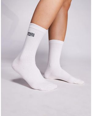 ASOS Weekend Collective Sock With Embroidered Graphic - White