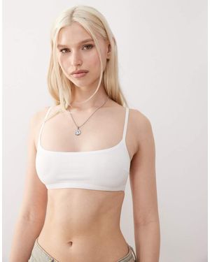 Weekday Inez Soft Scoop Bra - White