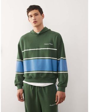 Reclaimed (vintage) Hoodie Met Strepen - Groen