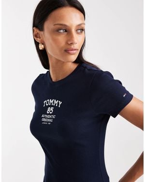 Tommy Hilfiger Slim Rib 85 T-shirt - Blue