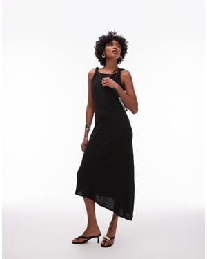 Mango – asymmetrisches, ärmelloses maxikleid - Weiß
