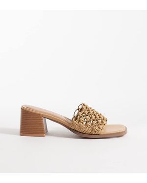 New Look Woven Block Heeled Mule - Natural