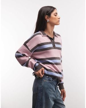 Daisy Street Knit Polo Jumper - Multicolour