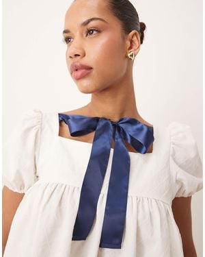 Sister Jane Contrast Bow Top - Blue
