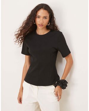 Jdy Top à manches courtes et taille cintrée - Noir