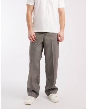 Jack & Jones Toby Wide Leg Chino Houndstooth Trouser - Grey