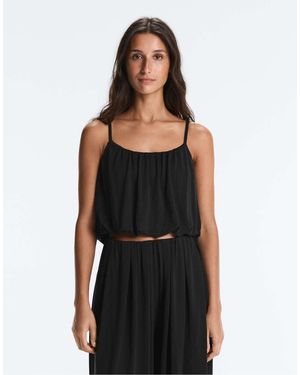 Oysho Modal Blend Strappy Top - Black