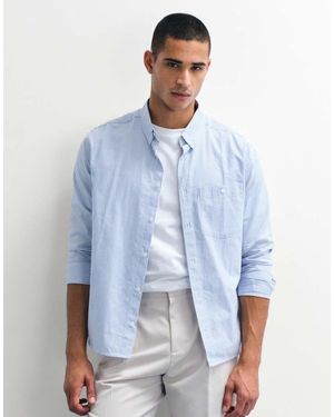 ASOS Relaxed Oxford Stripe Shirt - Blue