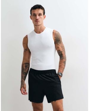 4505 Seamless Rib Muscle Fit Training Tank - White