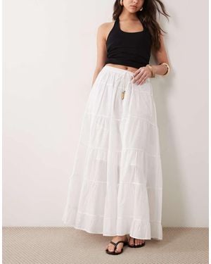 New Look Tiered Midi Skirt - Pink
