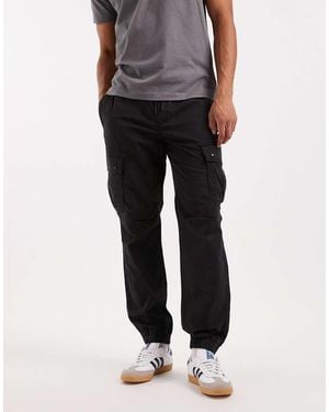 River Island Pantalones Negros Cargo De Corte Estándar De