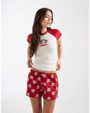Daisy Street X Paul Frank Top And Shorts Pyjama Set - Red