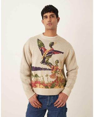 Abercrombie & Fitch Countryside Graphic Jumper - Natural