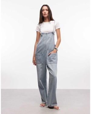 Monki Tuta Jumpsuit A Fondo Ampio - Blu