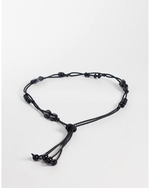 ASOS Macrame Beaded Waist And Hip Belt - Natural